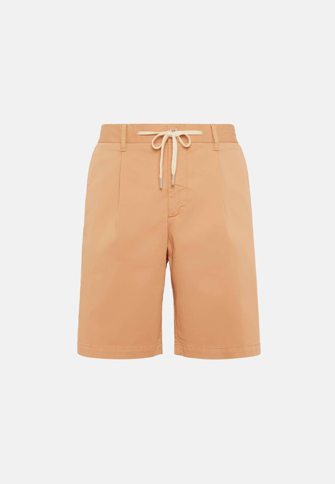 Stretch Cotton Summer Bermuda Shorts, Papaya, hi-res