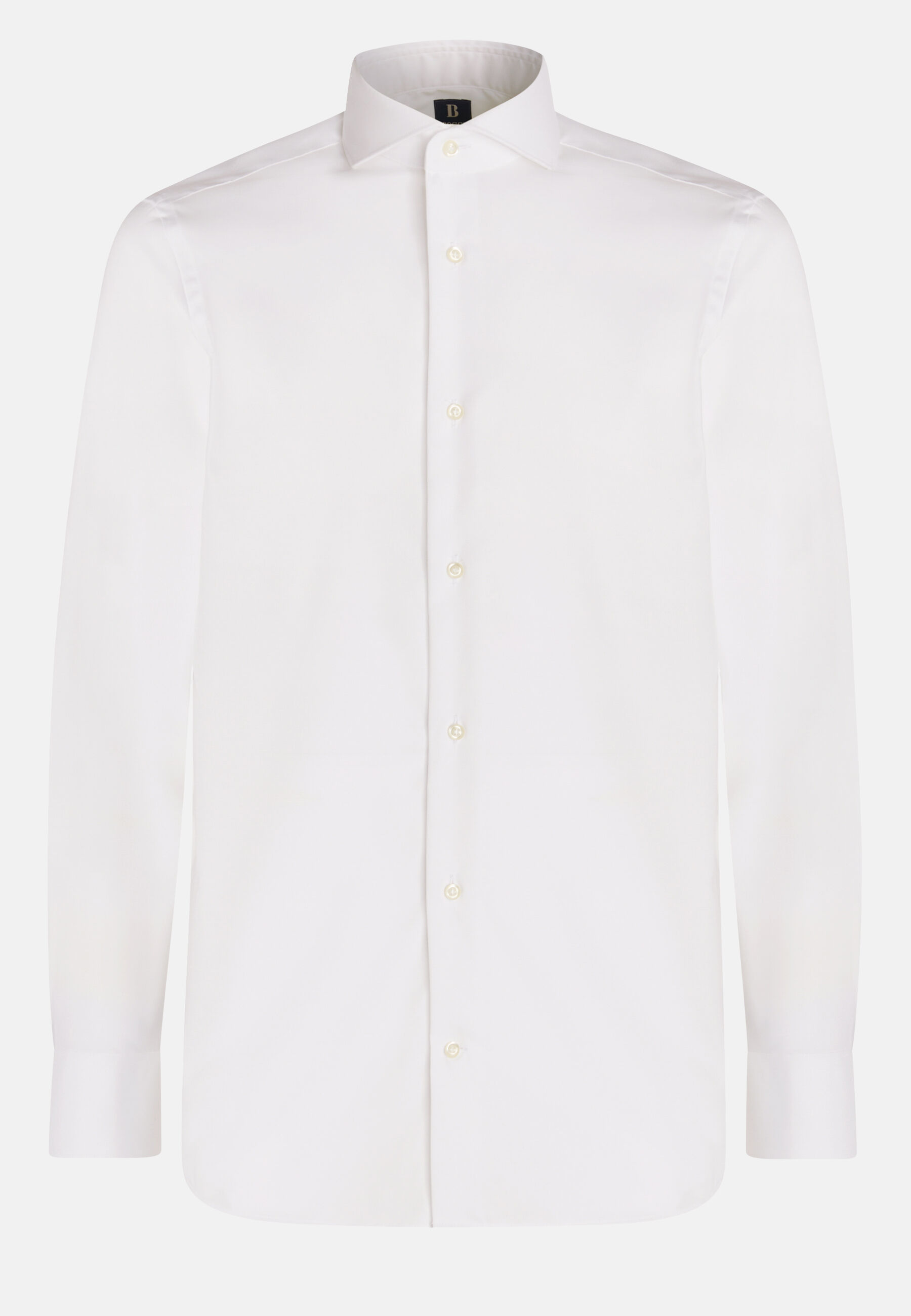 White slim fit cotton pin point shirt, White, hi-res