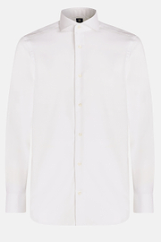 White slim fit cotton pin point shirt, White, hi-res