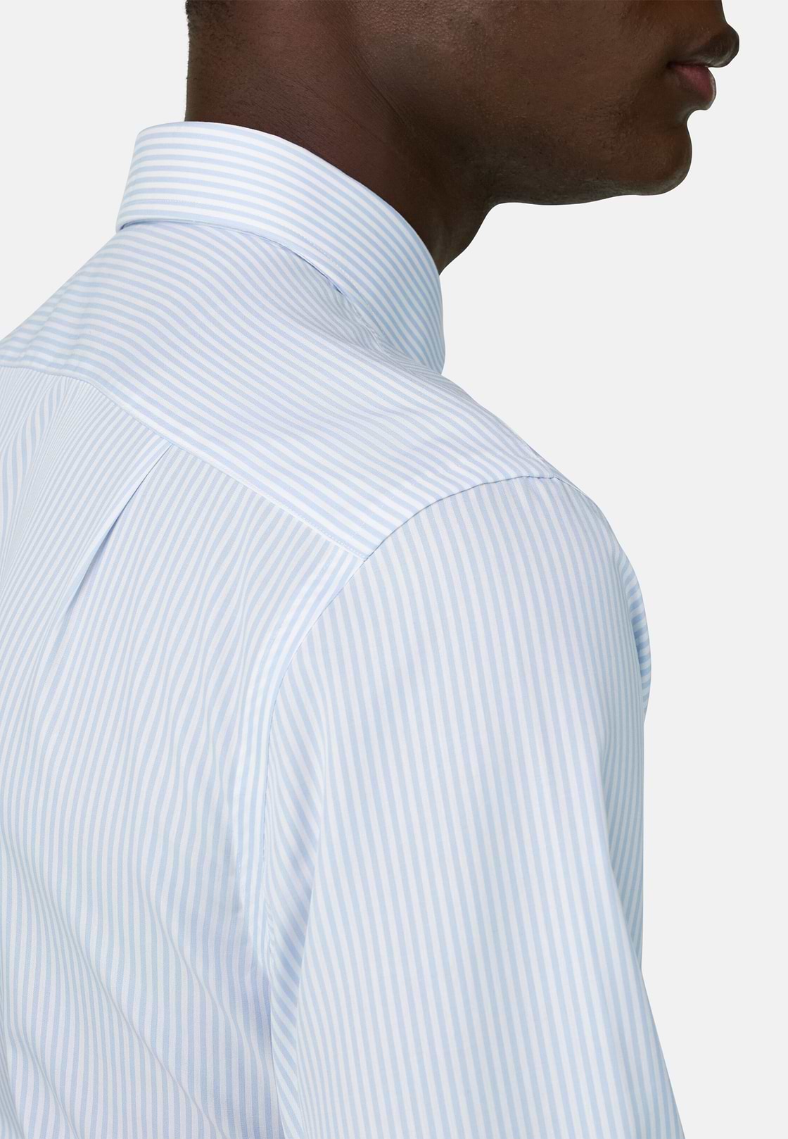 Camicia A Righe In Cotone Regular Fit, Azzurro, hi-res, 4