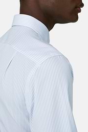 Camicia A Righe In Cotone Regular Fit, Azzurro, thumb, 4