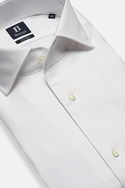 Regular Fit White Pinpoint Cotton Shirt, White, hi-res