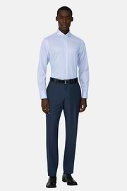 Slim Fit Striped Cotton Shirt, Light Blue, thumb, 2