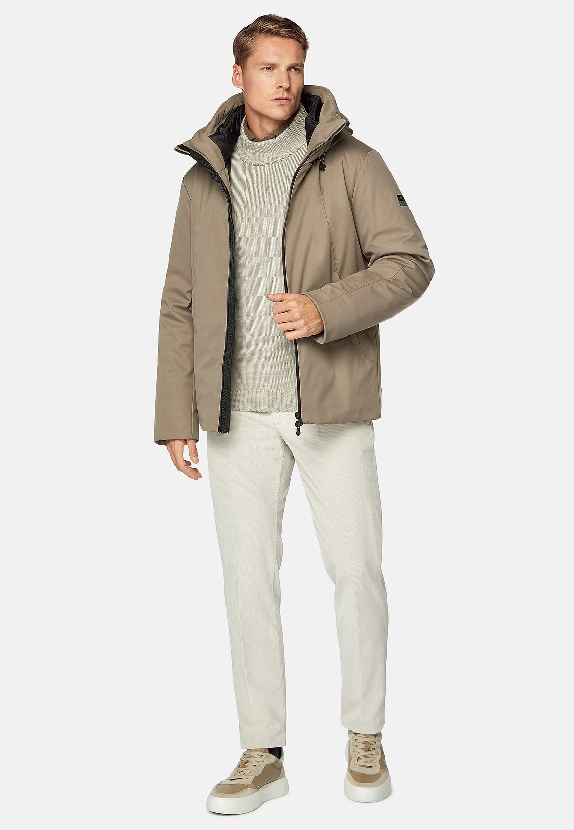 Block-Anorak Aus Technischem Wattiertem Gewebe, Taupe, hi-res