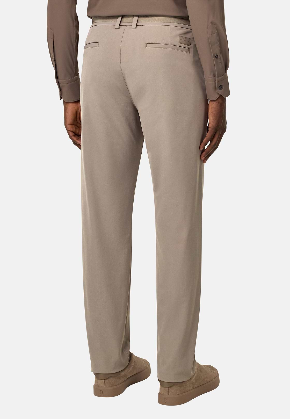 Pantaloni In Nylon Elasticizzato B Tech, Taupe, hi-res