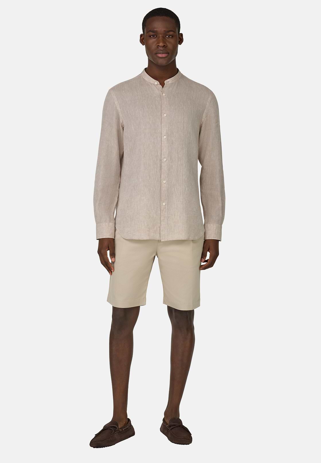 Regular Fit Linen Shirt, Taupe, hi-res