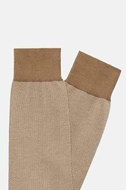 Oxford Cotton Socks In Organic Cotton, Beige, hi-res