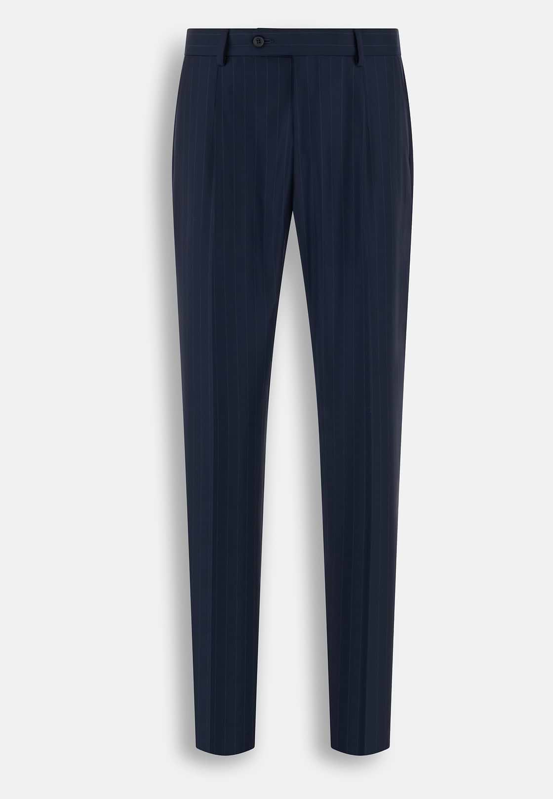 Suit Pinstripe in S130 Wool, Blue, hi-res, 8