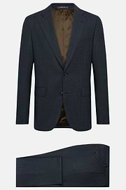 Charcoal Micro Patterned Suit In Stretch Wool, Charcoal, hi-res