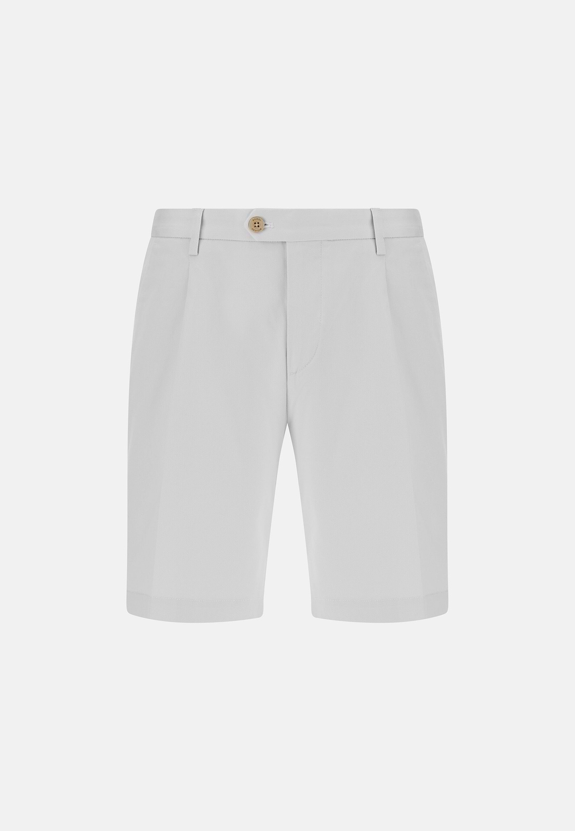 Bermuda En Coton Tencel Extensible, La glace, hi-res