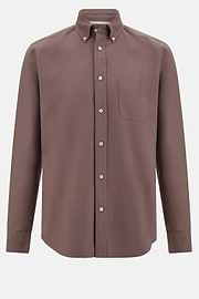 Camisa Oxford de algodón corte regular, Taupe, hi-res