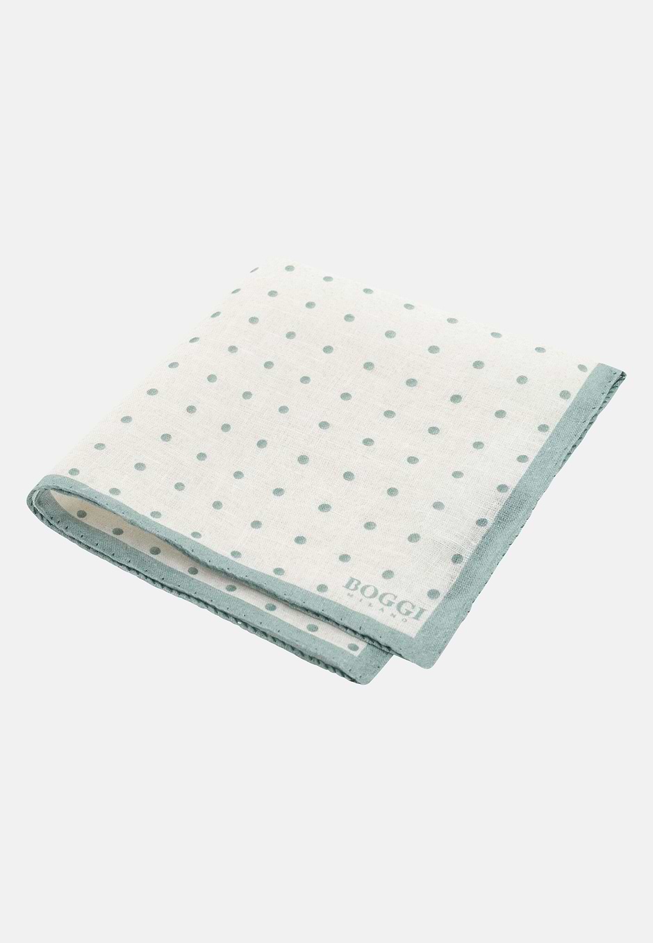 Pochette Aus leinen Mit Punkte-Muster, Grün, hi-res