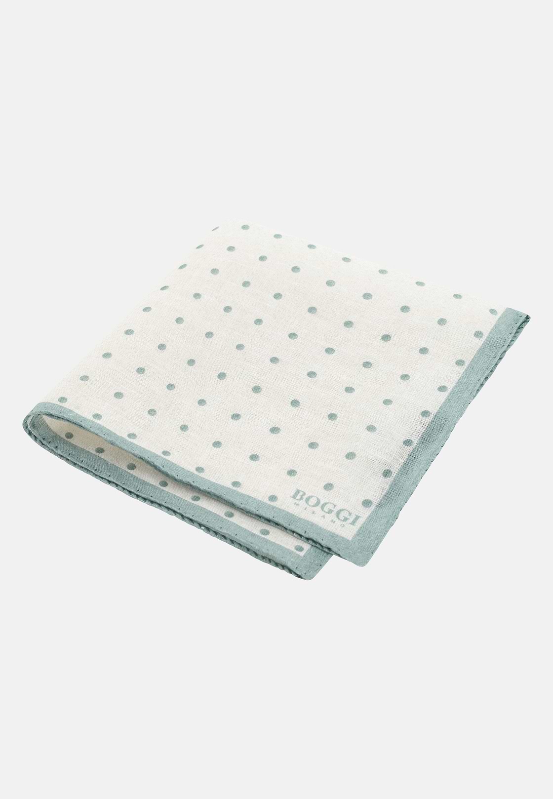 Polka Dot Linen Pocket Square, Green, hi-res, 1