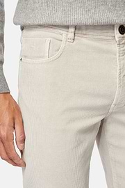 Jeans in Stretch Velvet, Sand, hi-res