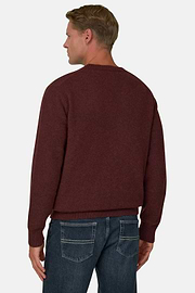 Rundhalspullover aus Mischgewebe, Burgundy, thumb, 4