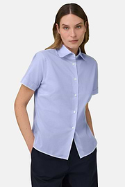 Camicia A Righe In Cotone Regular Fit, Azzurro, thumb, 1