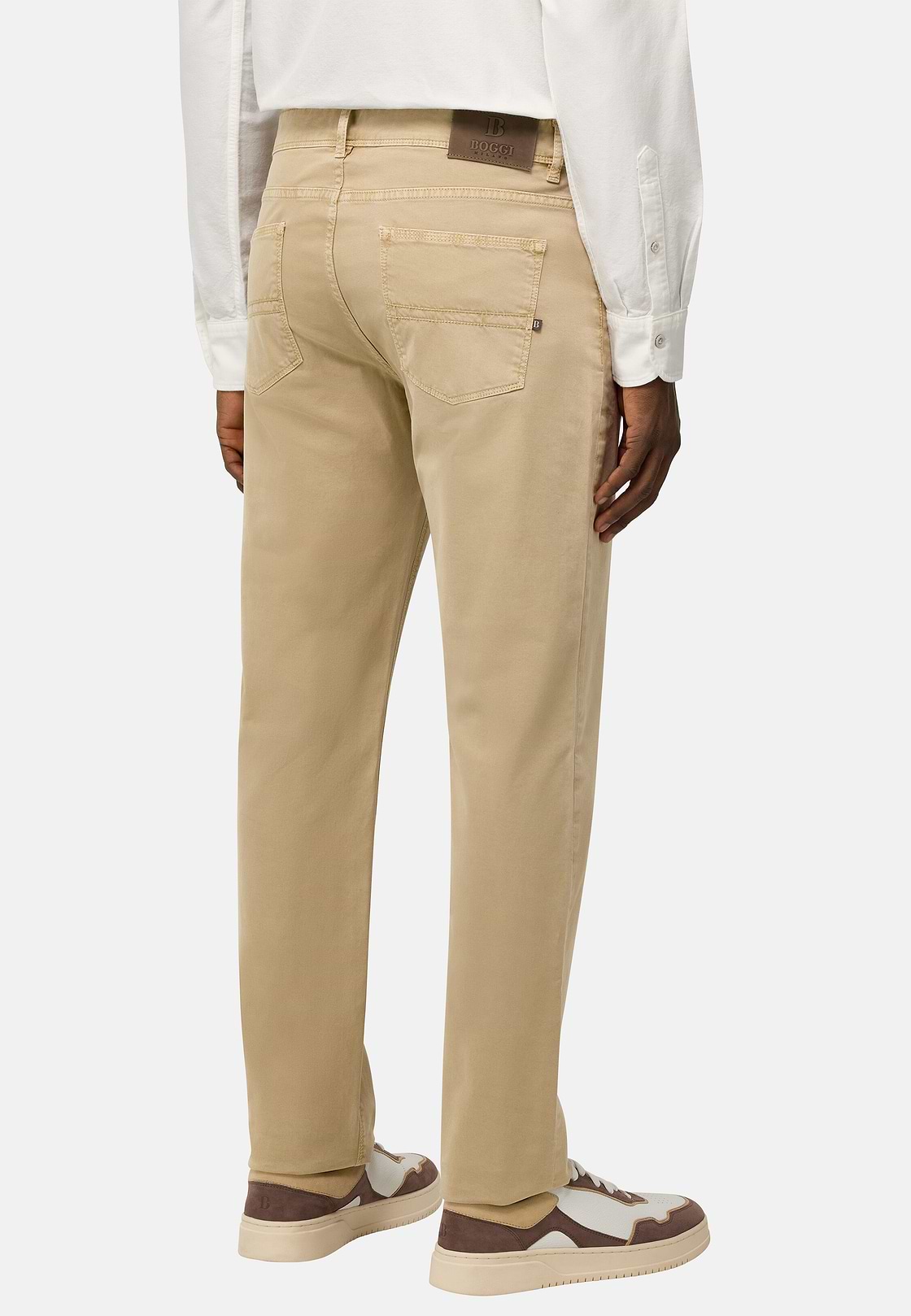 Jean En Coton Extensible, Beige, hi-res