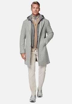 Manteau En Jersey De Laine Avec Plastron