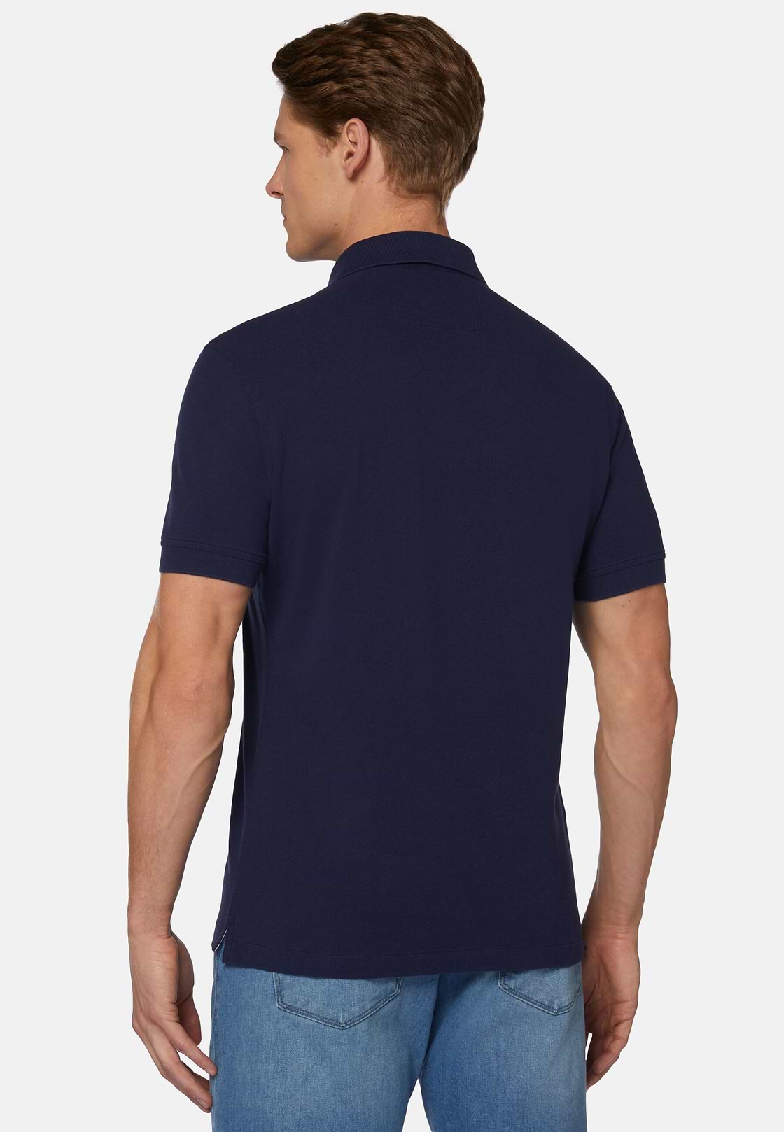 Regular Fit Cotton Pique Polo Shirt, Navy blue, hi-res