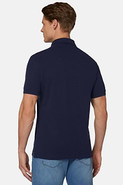 Polo Aus Baumwollpikee Regular Fit, Navy blau, hi-res