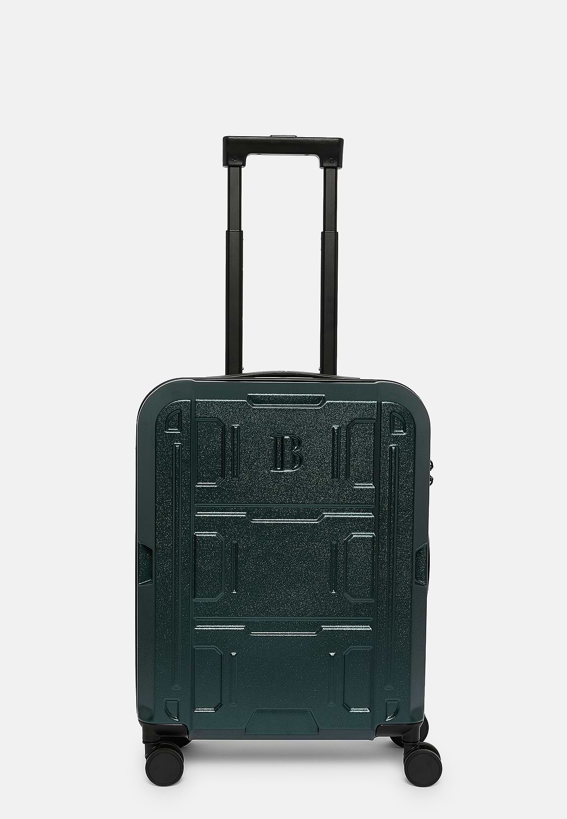 Green Black Polycarbonate Cage Trolley Suitcase, Military Green, hi-res