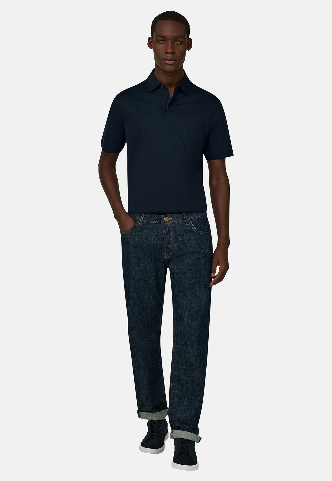 Granatowe jeansy ze stretchem, Dark Blue, hi-res, 2