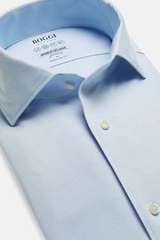 Camisa Estilo Polo De Punto Jersey Japonés Corte Regular, Azul claro, hi-res
