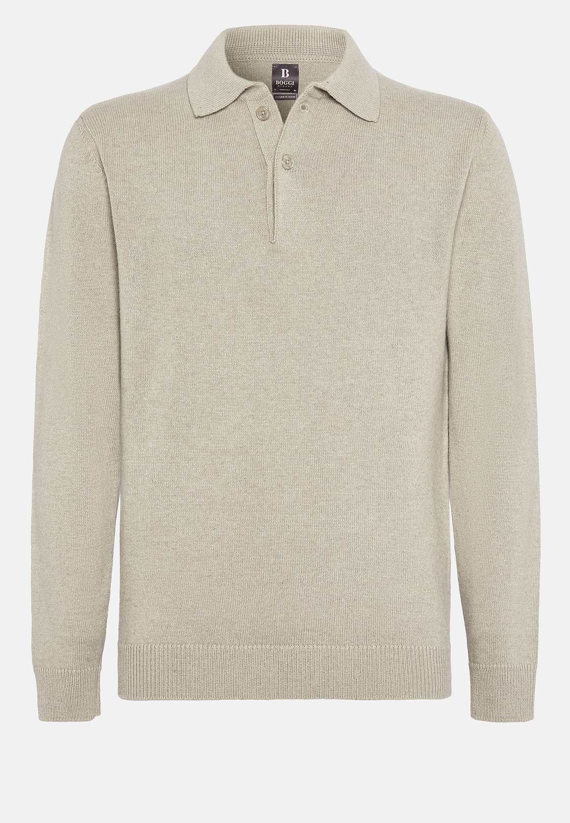 Sand Polo Neck Jumper in a Cashmere Blend, Sand, hi-res