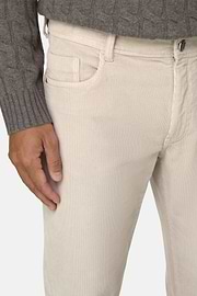 Jeans in Stretch Velvet, Sand, thumb, 3