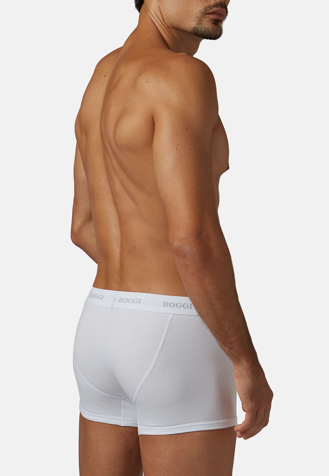 Stretch Cotton Jersey Boxer Shorts, White, hi-res