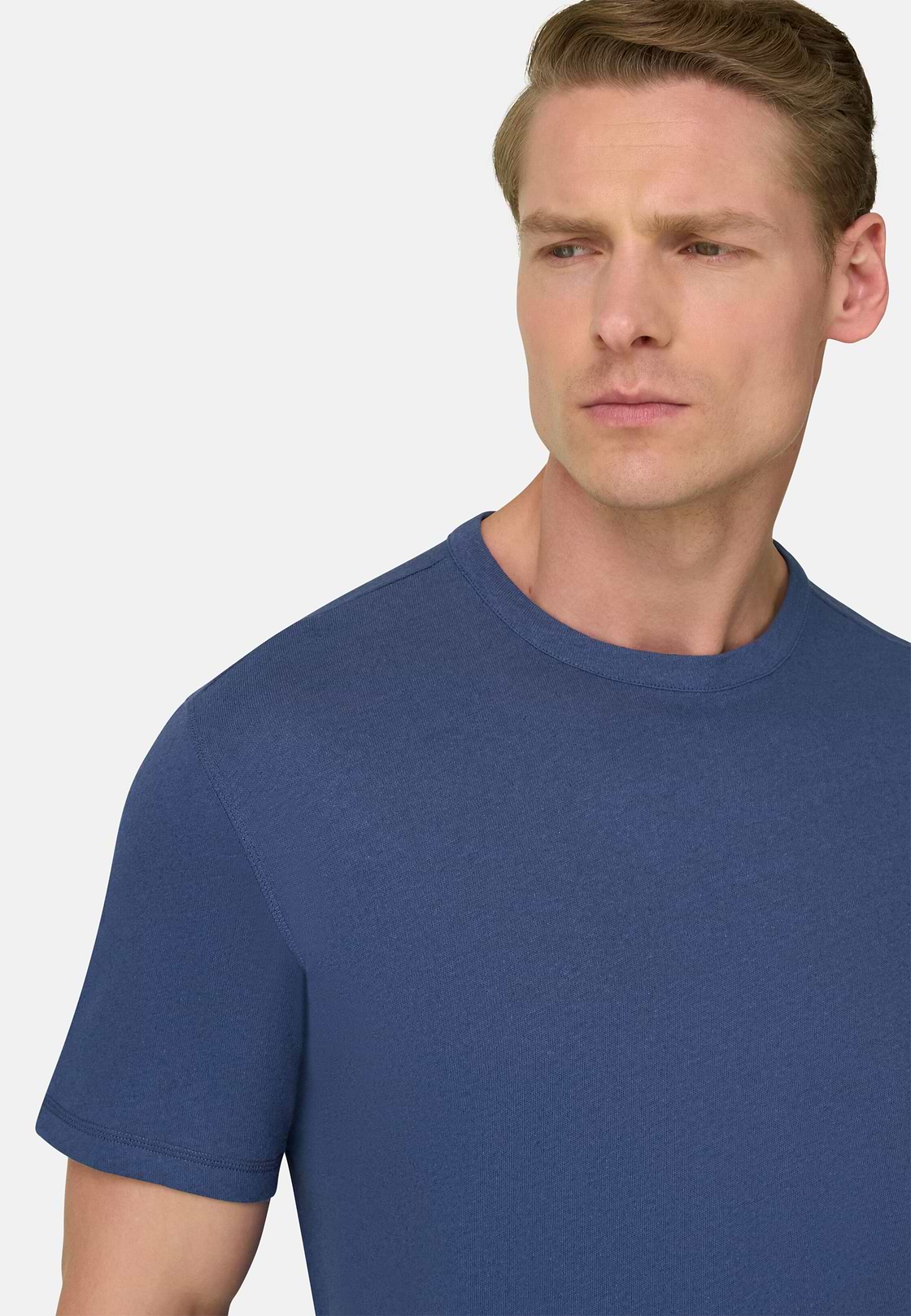 Camiseta De Algodón Lino, Índigo, hi-res, 4
