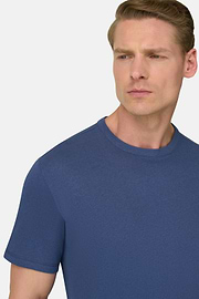 Camiseta De Algodón Lino, Índigo, thumb, 4