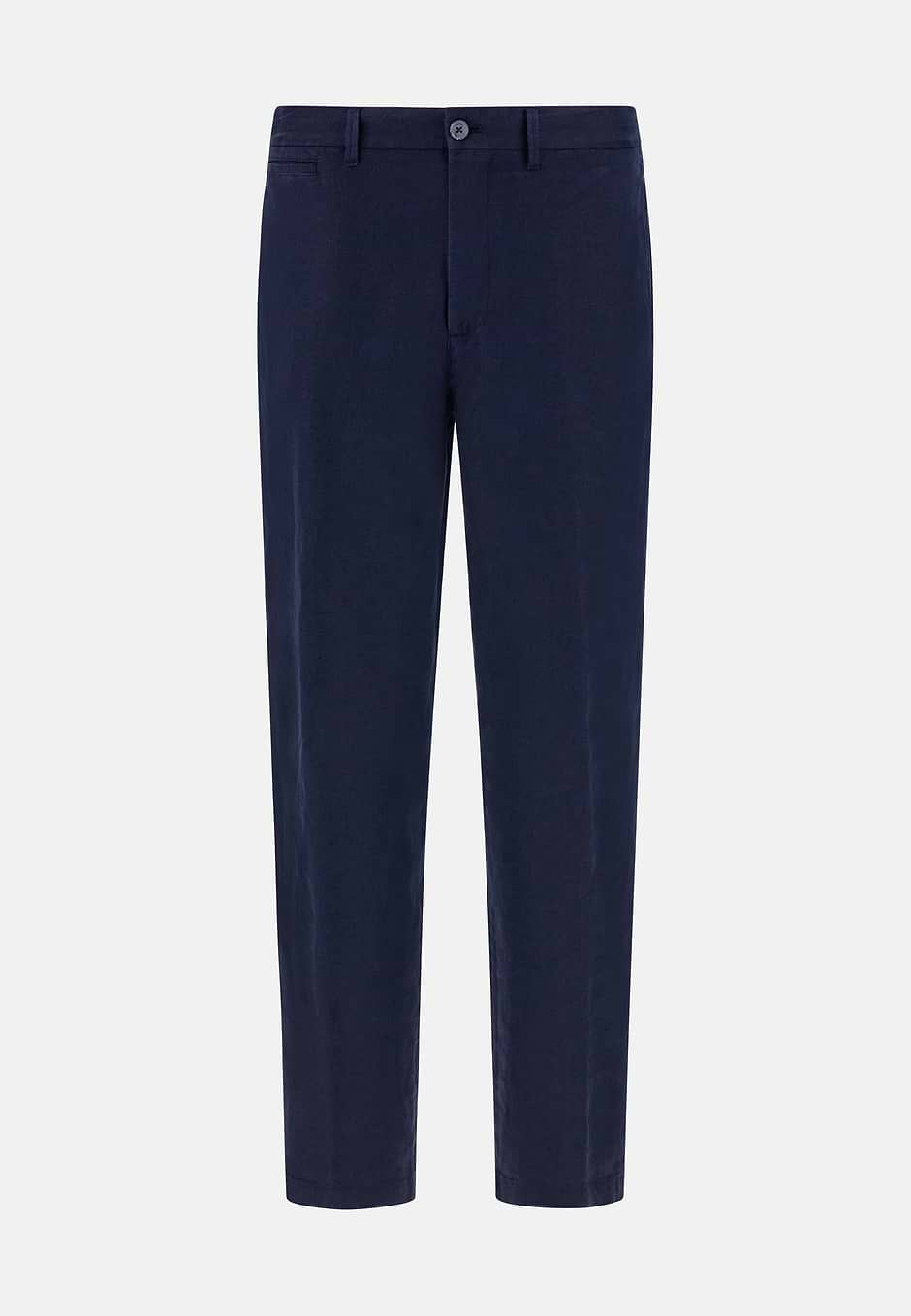 Linen Trousers, Navy blue, hi-res