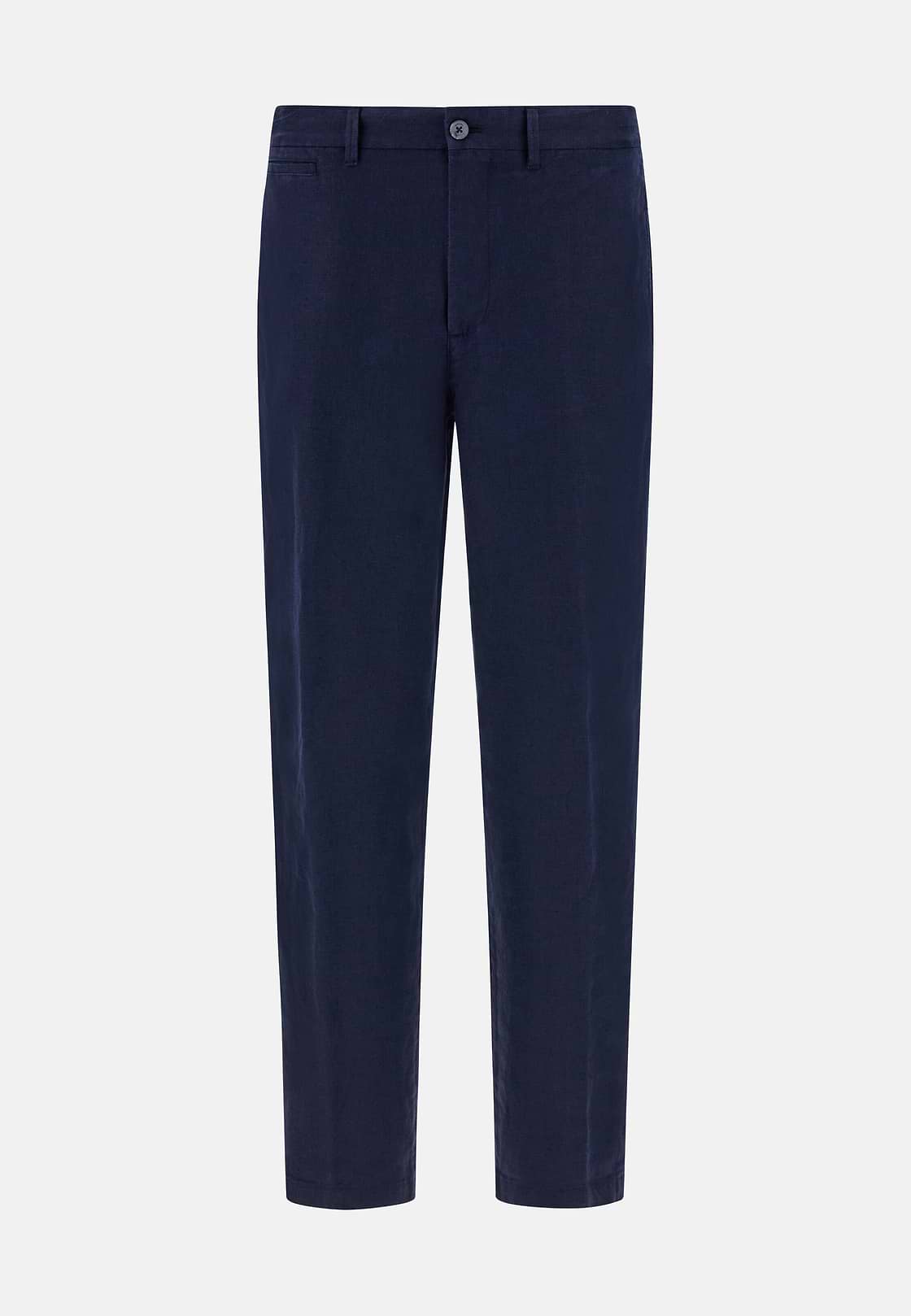 Pantalon En Lin, bleu marine, hi-res