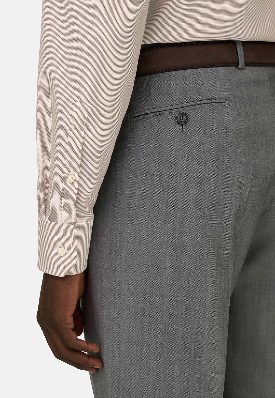 Camicia A Righe In Cotone Slim Fit, Nocciola, hi-res, 4