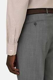 Camicia A Righe In Cotone Slim Fit, Nocciola, thumb, 4