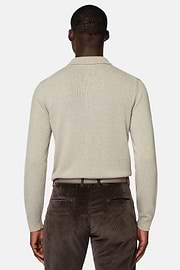 Sand Polo Neck Jumper in a Cashmere Blend, Sand, hi-res