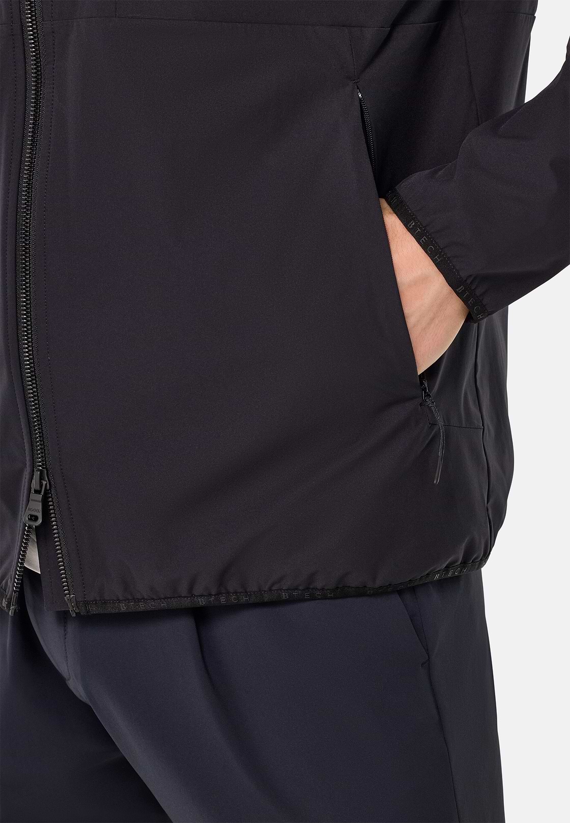 Technical Fabric Bomber Jacket, Navy blue, hi-res