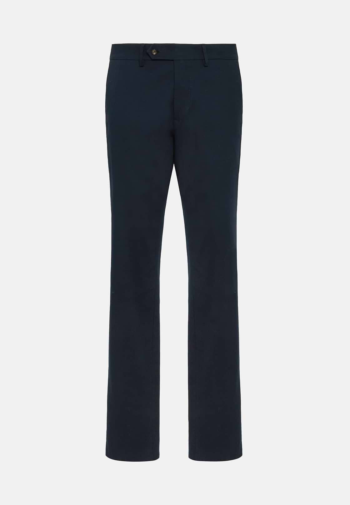 Pantalon En Coton Extensible, bleu marine, hi-res