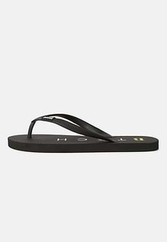 Black Printed Rubber Flip-Flops