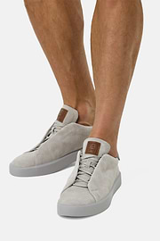 Suede Trainers, Grey, hi-res