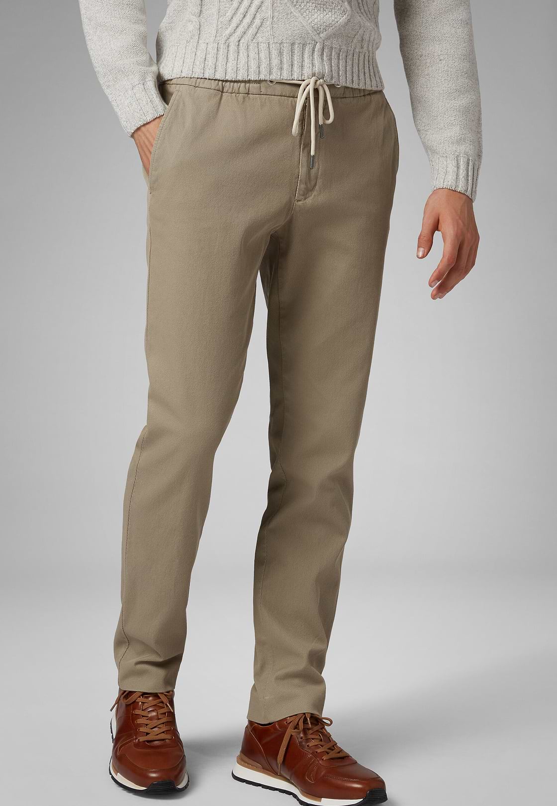 Hose Aus Stretchbaumwolle Mit Durchzug Slim Fit, , hi-res, 1