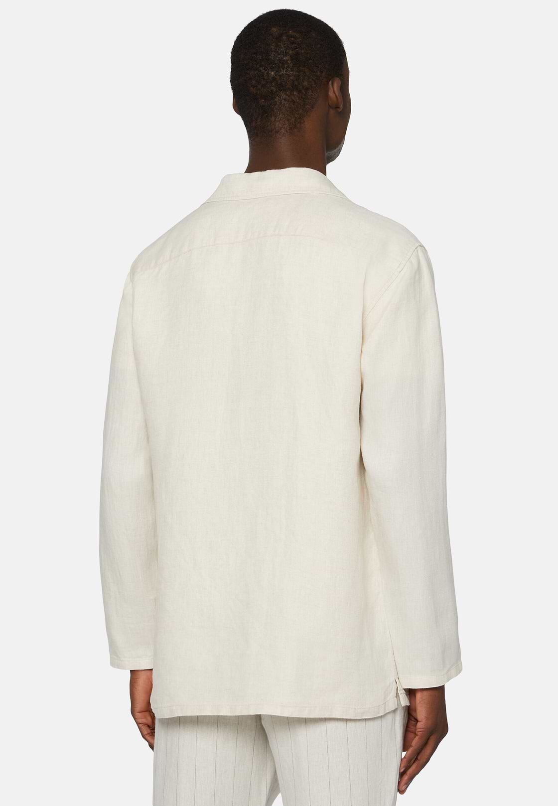 Veste Chemise En Lin, Crème, hi-res