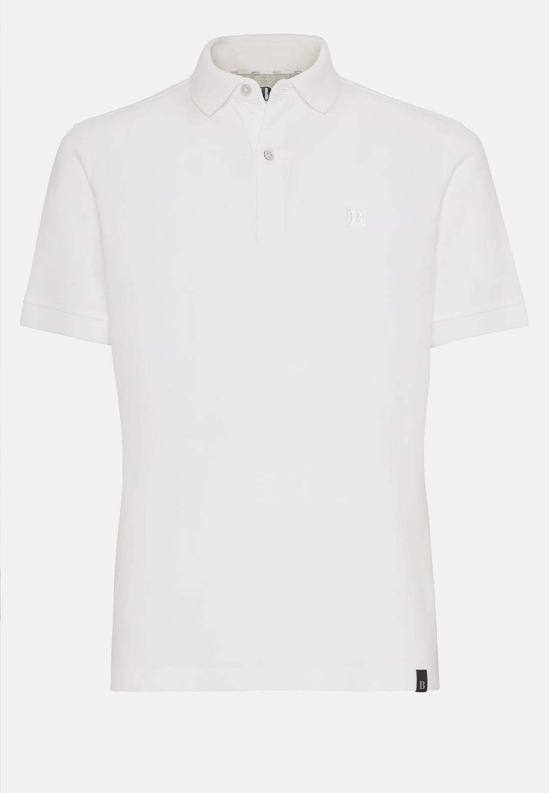 Regular Fit Cotton Pique Polo Shirt, White, hi-res