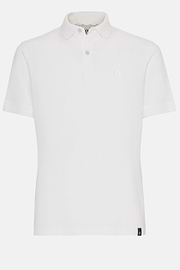 Regular Fit Cotton Pique Polo Shirt, White, hi-res