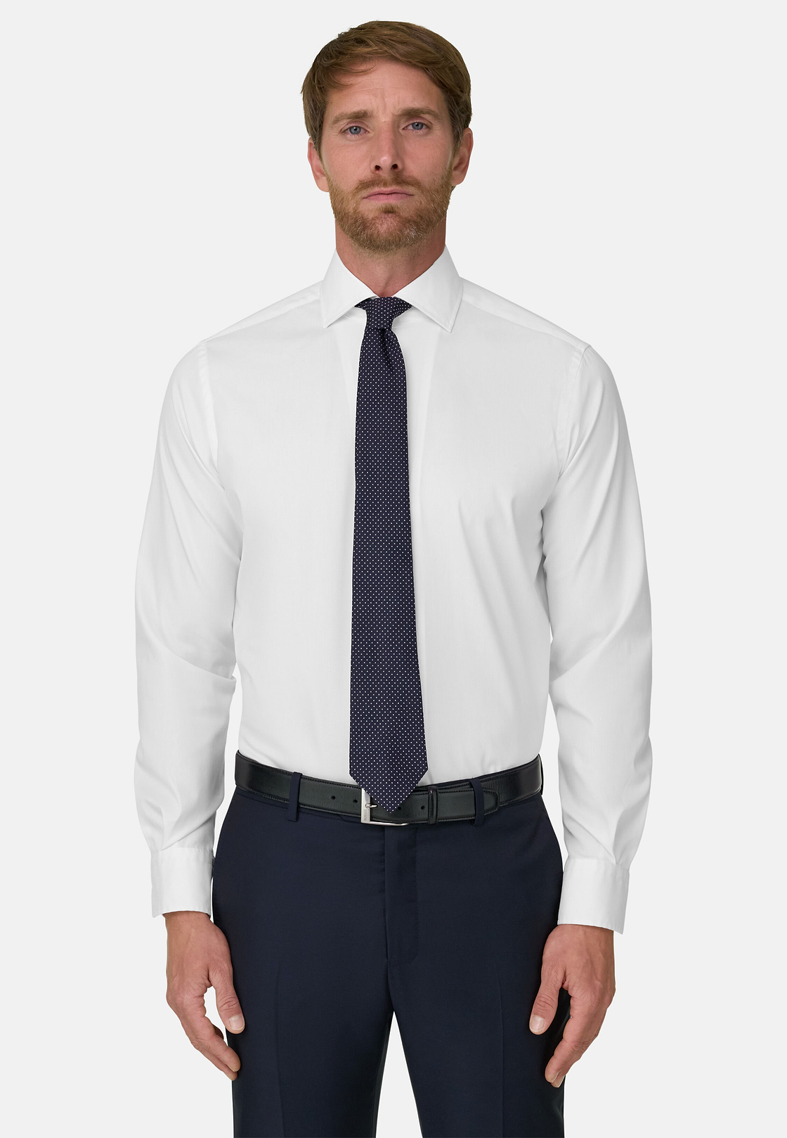 Chemise Blanche En Coton Pinpoint Regular Fit, Blanc, hi-res, 1