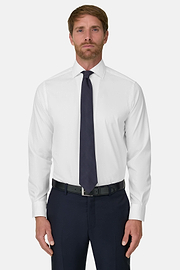 Chemise Blanche En Coton Pinpoint Regular Fit, Blanc, thumb, 1