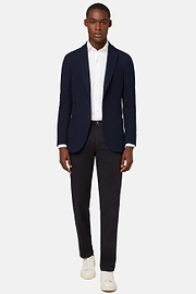 Navy Cotton B Jersey Jacket, Navy blue, thumb, 2