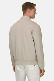 Wool Blend Bomber Jacket, Beige, thumb, 3