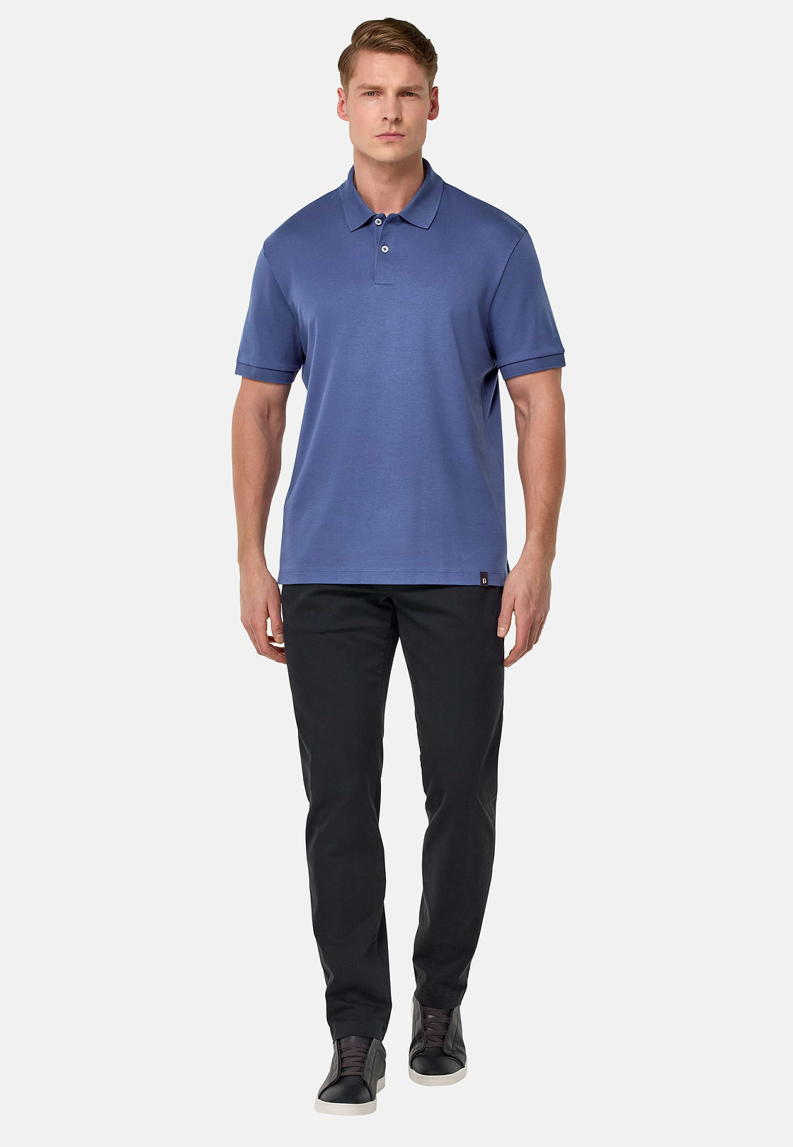 Jersey Polo Shirt, Indigo, hi-res